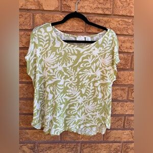 ▪️ 4/$25- Rachel Zoe Tropical Print Linen Top